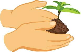 Plant trees with your own hands for our planet vector