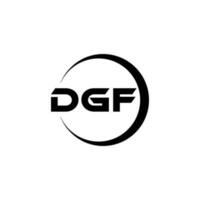 DGF letter logo design in illustration. Vector logo, calligraphy designs for logo, Poster, Invitation, etc.