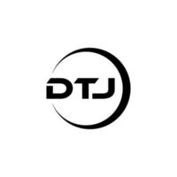 dtj letra logo diseño en ilustración. vector logo, caligrafía diseños para logo, póster, invitación, etc.