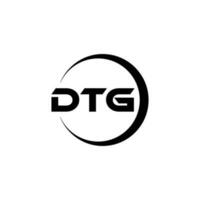 DTG letter logo design in illustration. Vector logo, calligraphy designs for logo, Poster, Invitation, etc.