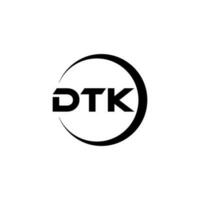 DTK letter logo design in illustration. Vector logo, calligraphy designs for logo, Poster, Invitation, etc.