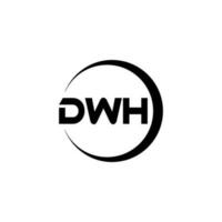 DWH letter logo design in illustration. Vector logo, calligraphy designs for logo, Poster, Invitation, etc.