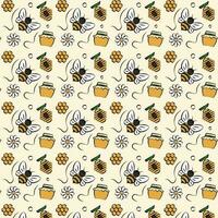 Vintage Bee Pattern Illustration Template vector