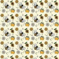 Vintage Bee Pattern Illustration Template vector