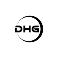 DHG letter logo design in illustration. Vector logo, calligraphy designs for logo, Poster, Invitation, etc.