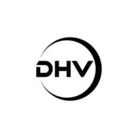 DHV letter logo design in illustration. Vector logo, calligraphy designs for logo, Poster, Invitation, etc.