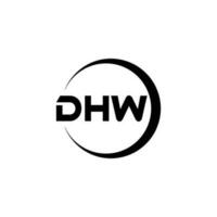 DHW letter logo design in illustration. Vector logo, calligraphy designs for logo, Poster, Invitation, etc.