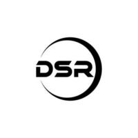 DSR letter logo design in illustration. Vector logo, calligraphy designs for logo, Poster, Invitation, etc.