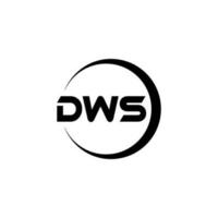 DWS letter logo design in illustration. Vector logo, calligraphy designs for logo, Poster, Invitation, etc.