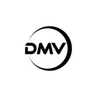 dmv letra logo diseño en ilustración. vector logo, caligrafía diseños para logo, póster, invitación, etc.