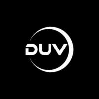 DUV letter logo design in illustration. Vector logo, calligraphy designs for logo, Poster, Invitation, etc.
