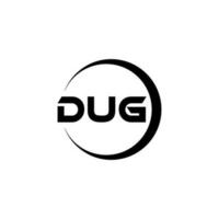 DUG letter logo design in illustration. Vector logo, calligraphy designs for logo, Poster, Invitation, etc.