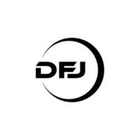 dfj letra logo diseño en ilustración. vector logo, caligrafía diseños para logo, póster, invitación, etc.