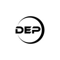 DEP letter logo design in illustration. Vector logo, calligraphy designs for logo, Poster, Invitation, etc.