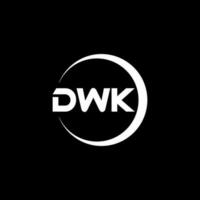 dwk letra logo diseño en ilustración. vector logo, caligrafía diseños para logo, póster, invitación, etc.