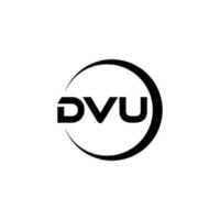 DVU letter logo design in illustration. Vector logo, calligraphy designs for logo, Poster, Invitation, etc.