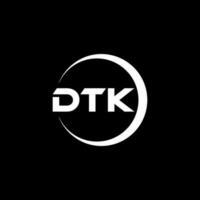 dtk letra logo diseño en ilustración. vector logo, caligrafía diseños para logo, póster, invitación, etc.