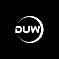 DUW letter logo design in illustration. Vector logo, calligraphy designs for logo, Poster, Invitation, etc.