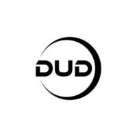 DUD letter logo design in illustration. Vector logo, calligraphy designs for logo, Poster, Invitation, etc.