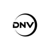 DNV letter logo design in illustration. Vector logo, calligraphy designs for logo, Poster, Invitation, etc.