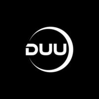 DUU letter logo design in illustration. Vector logo, calligraphy designs for logo, Poster, Invitation, etc.