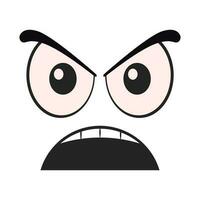 Cartoon angry face expression vector illustration.