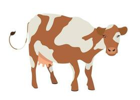 vaca aislado en blanco antecedentes vector ilustración
