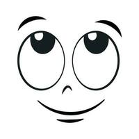 Cartoon smiling face. Laughing expression vector illustration.