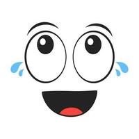 Cartoon face with tears of joy vector illustration