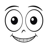 Cartoon smiling face. Laughing expression vector illustration.