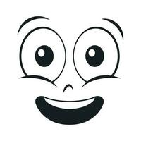 Cartoon smiling face. Laughing expression vector illustration.