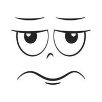 Cartoon angry face expression vector illustration.