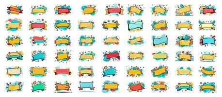 Vector Set of Color Blank Banners for Your Text. Eps 10