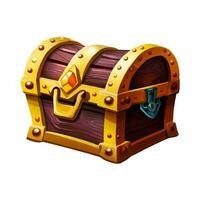 Big treasure chest isolated on white background. vector