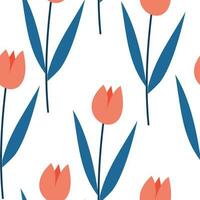 hermosa tulipanes sin costura patrón, Perfecto para envase, tela regalo tarjeta y etc vector