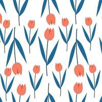 Beautiful tulips seamaless pattern, perfect for wrapping, fabric gift card and etc vector