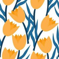 Beautiful tulips seamaless pattern, perfect for wrapping, fabric gift card and etc vector