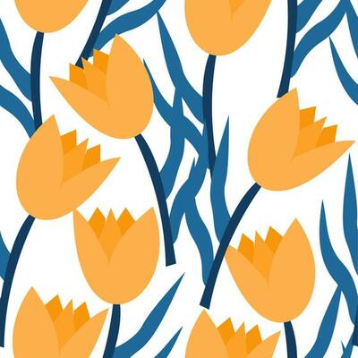 Beautiful tulips seamaless pattern, perfect for wrapping, fabric gift card and etc