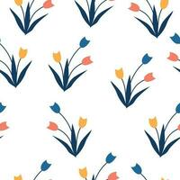 small tulips pattern vector