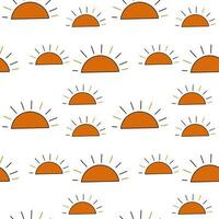 Cute sun seamless pattern vector