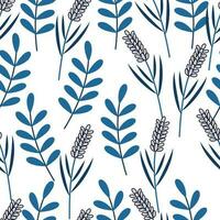 Floral semaless pattern on white background vector