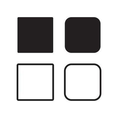 Square or rectangle shape icon isolated vector illustration.