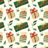 hand drawn christmas seamless pattern vector