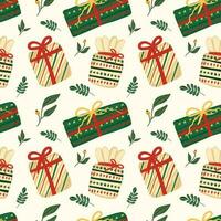 hand drawn christmas seamless pattern vector