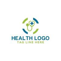 estetoscopio logo diseño modelo con señal Wifi y alfiler ubicación diseño vector ilustración. símbolo en línea médico ubicación, icono, creativo