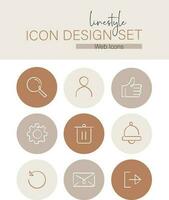 estilo de línea icono diseño conjunto web icono vector