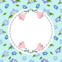 circulo blanco tarjeta modelo con floral sin costura modelo antecedentes. Copiar espacio para tu texto. vector