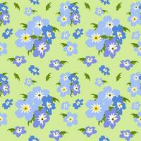 Purple Floral seamless pattern on green background. vector