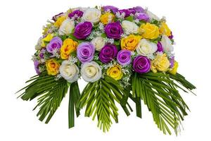 Bouquet flowers isolated on white background. clipping path photo