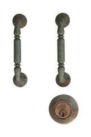 Old door handle isolated on white background. clipping path photo